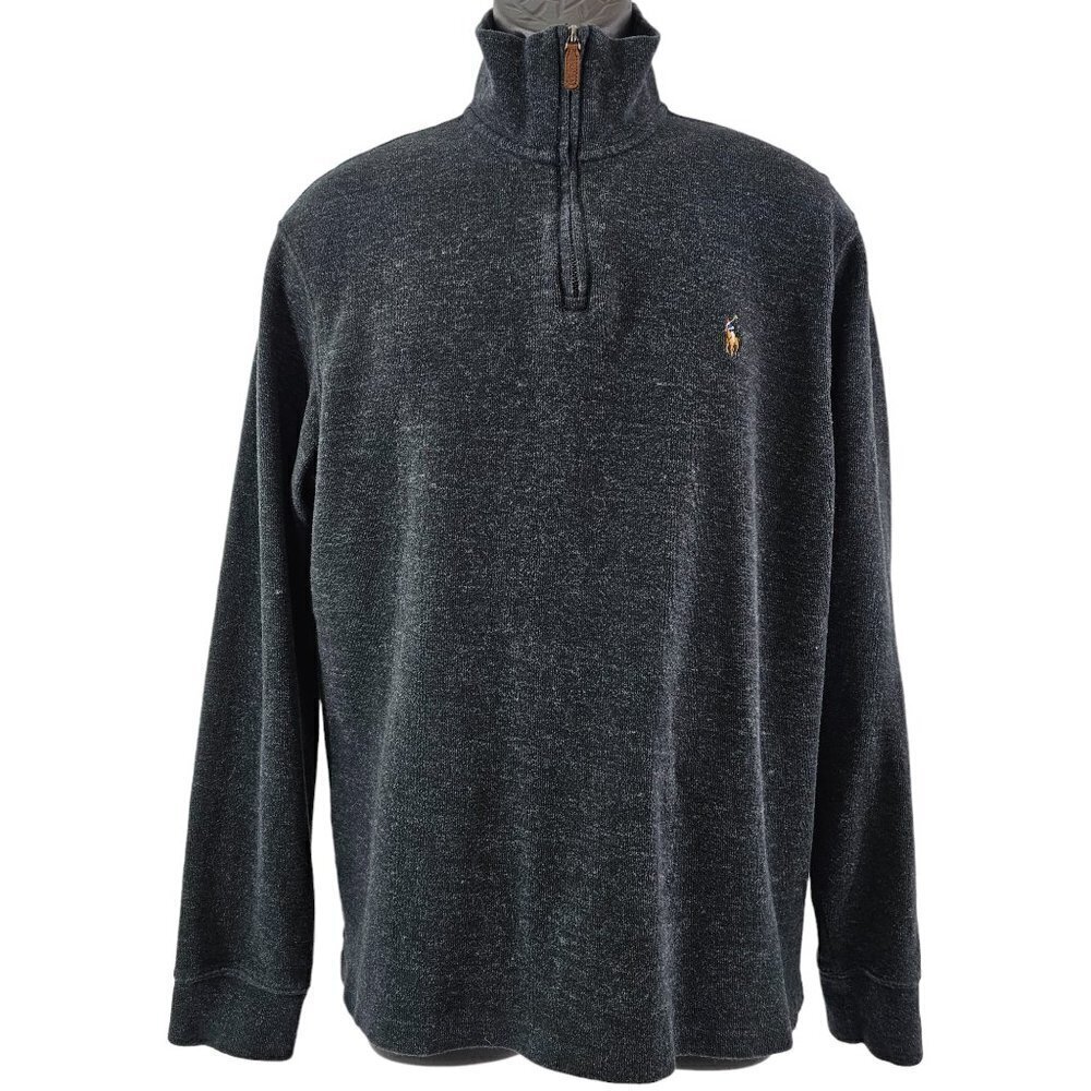 Polo Ralph Lauren Estate Rib Men's ¼ Zip 100% Cotton Pullover Sweater Size Large